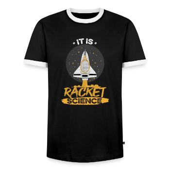 Jeu de tennis design pour votre collègue de tennis - T-shirt contrasté Homme - noir/blanc - Devant - AI Model Female 172 light (172cm) & AI Model Male 178 light (178cm)