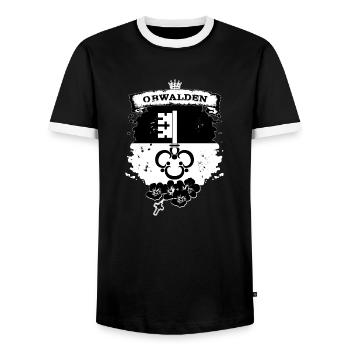 Obwalden - Männer Kontrast-T-Shirt - Schwarz/Weiß - Vorne - AI Model Female 172 light (172cm) & AI Model Male 178 light (178cm)