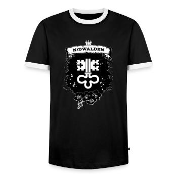 Nidwalden - Männer Kontrast-T-Shirt - Schwarz/Weiß - Vorne - AI Model Female 172 light (172cm) & AI Model Male 178 light (178cm)