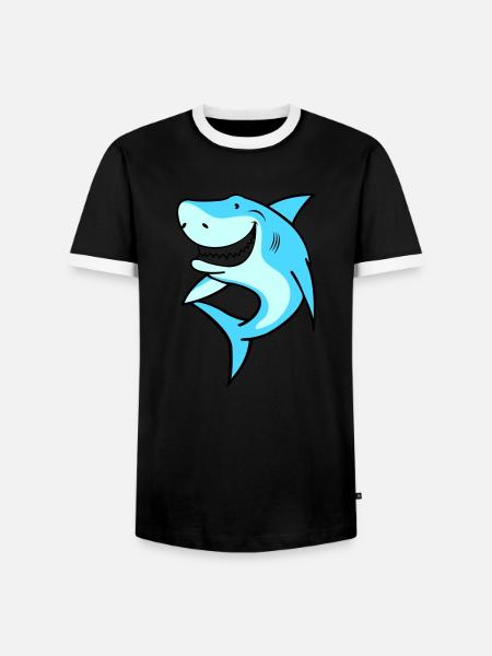 Requin - T-shirt contrasté Homme - noir/blanc