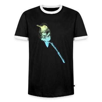 Hummingbird Bird Animal Birds colorful Hummingbirds Nature - Men's Ringer Shirt - black/white - Front - AI Model Female 172 light (172cm) & AI Model Male 178 light (178cm)