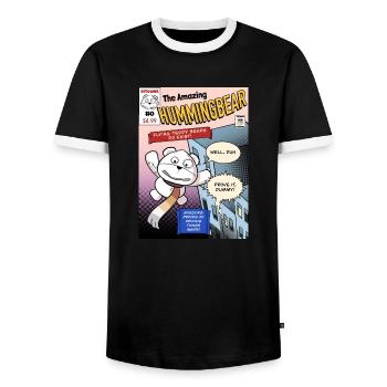 Der erstaunliche Hummingbear #0 - Männer Kontrast-T-Shirt - Schwarz/Weiß - Vorne - AI Model Female 172 light (172cm) & AI Model Male 178 light (178cm)