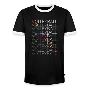 volleyball text design for a volleyball lover - Men's Ringer Shirt - black/white - Front - AI Model Female 172 light (172cm) & AI Model Male 178 light (178cm)