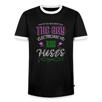 electrical electrician craft boys cool design - Men's Ringer Shirt - black/white - Front - AI Model Female 172 light (172cm) & AI Model Male 178 light (178cm)