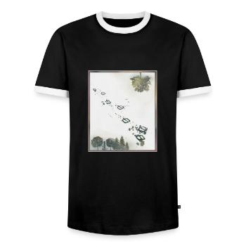 Going Home - Men's Ringer Shirt - black/white - Front - AI Model Female 172 light (172cm) & AI Model Male 178 light (178cm)