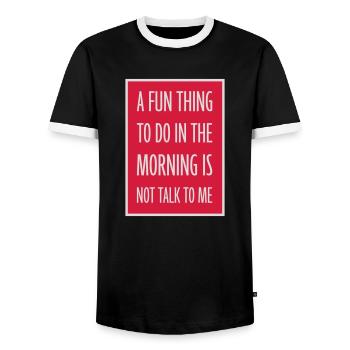 ne me parle pas - T-shirt contrasté Homme - noir/blanc - Devant - AI Model Female 172 light (172cm) & AI Model Male 178 light (178cm)
