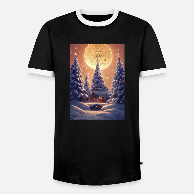 Weihnachtshäuschen - Männer Kontrast-T-Shirt - Schwarz/Weiß