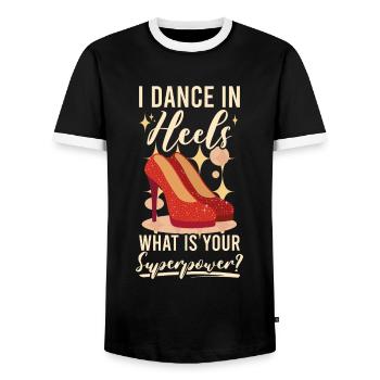 Formation en danse Ballroom Danse de couple - T-shirt contrasté Homme - noir/blanc - Devant - AI Model Female 172 light (172cm) & AI Model Male 178 light (178cm)