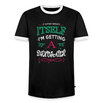 anti war sayings happy family counterculture bday - Männer Kontrast-T-Shirt - Schwarz/Weiß - Vorne - AI Model Female 172 light (172cm) & AI Model Male 178 light (178cm)
