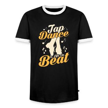 Tap Dance Is Life On Beat Tap Dancer Tap Dancing - Männer Kontrast-T-Shirt - Schwarz/Weiß - Vorne - AI Model Female 172 light (172cm) & AI Model Male 178 light (178cm)