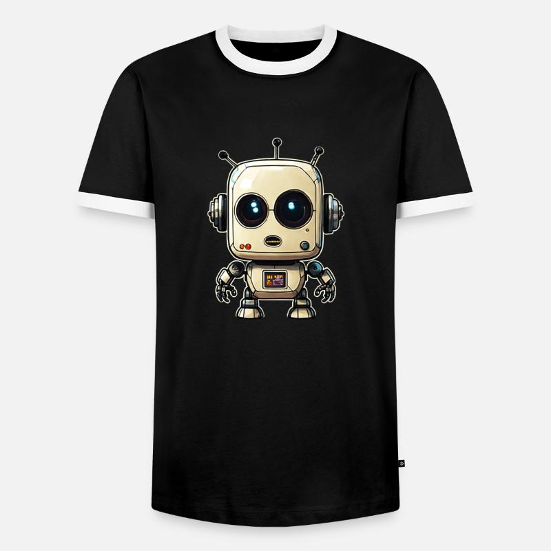 Robot - Men's Ringer Shirt - black/white