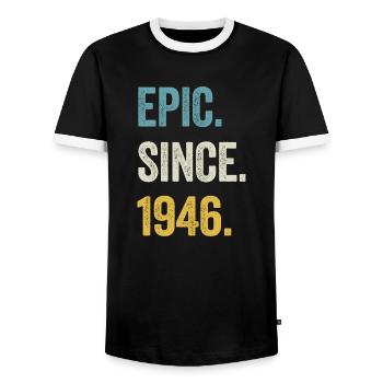 78 Years Old Epic Since 1946 78th Birthday - Men's Ringer Shirt - black/white - Front - AI Model Female 172 light (172cm) & AI Model Male 178 light (178cm)