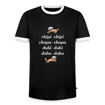 Chipi Chipi Chapa Chapa - T-shirt contrasté Homme - noir/blanc - Devant - AI Model Female 172 light (172cm) & AI Model Male 178 light (178cm)