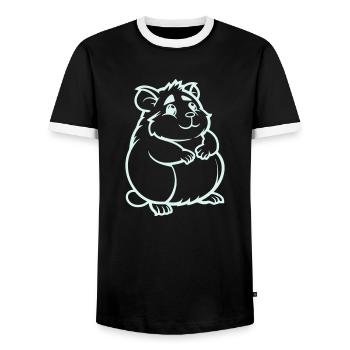 hamster comic tier - Männer Kontrast-T-Shirt - Schwarz/Weiß - Vorne - AI Model Female 172 light (172cm) & AI Model Male 178 light (178cm)
