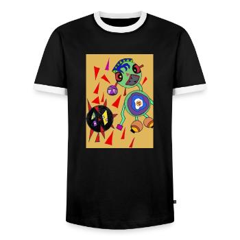 Kollektion Black City - Männer Kontrast-T-Shirt - Schwarz/Weiß - Vorne - AI Model Female 172 light (172cm) & AI Model Male 178 light (178cm)