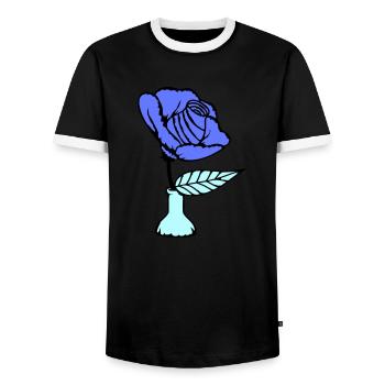 Beautiful Rose Vase Blossom Leaf Roses Romantic - Men's Ringer Shirt - black/white - Front - AI Model Female 172 light (172cm) & AI Model Male 178 light (178cm)