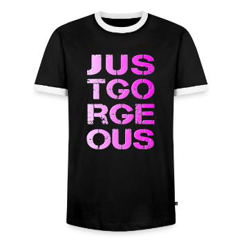 einfach großartig gorgeous spitze perfekt - Männer Kontrast-T-Shirt - Schwarz/Weiß - Vorne - AI Model Female 172 light (172cm) & AI Model Male 178 light (178cm)