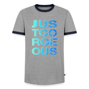 Just great perfect gorgeous lace - Men's Ringer Shirt - grey/navy  - Front - AI Model Female 172 light (172cm) & AI Model Male 178 light (178cm)
