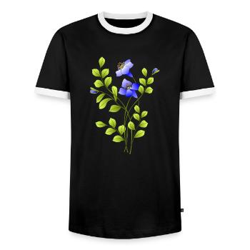 Blumen - Männer Kontrast-T-Shirt - Schwarz/Weiß - Vorne - AI Model Female 172 light (172cm) & AI Model Male 178 light (178cm)