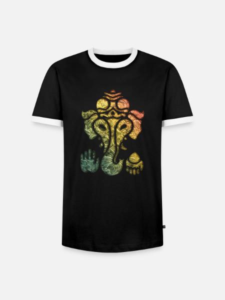 Ganesh, Ganesha, Hinduism, Yoga, Elephant God - Men's Ringer Shirt - black/white