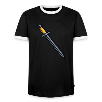 Schwert - Männer Kontrast-T-Shirt - Schwarz/Weiß - Vorne - AI Model Female 172 light (172cm) & AI Model Male 178 light (178cm)
