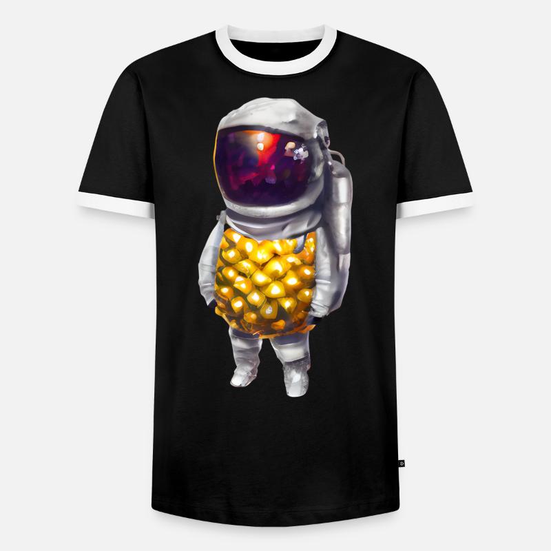 Pineapple Astronaut - Men's Ringer Shirt - black/white