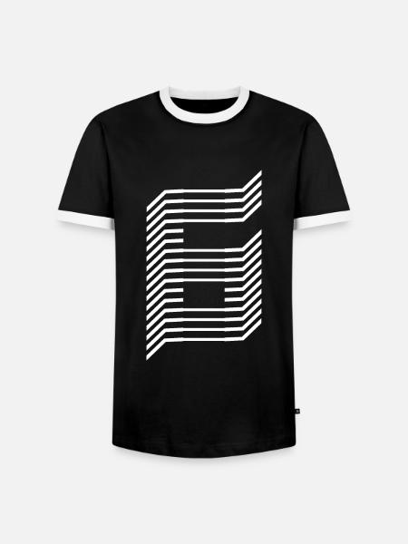 Numéro unique 6 Blanc - T-shirt contrasté Homme - noir/blanc
