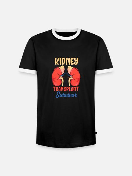 Kidney Transplant Survivor - Männer Kontrast-T-Shirt - Schwarz/Weiß