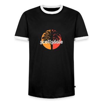 Scottsdale Arizona Künstlerisches Urlaubssouvenir - Männer Kontrast-T-Shirt - Schwarz/Weiß - Vorne - AI Model Female 172 light (172cm) & AI Model Male 178 light (178cm)