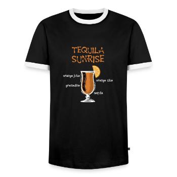 Tequila Sunrise Cocktail Team Tequila - Männer Kontrast-T-Shirt - Schwarz/Weiß - Vorne - AI Model Female 172 light (172cm) & AI Model Male 178 light (178cm)