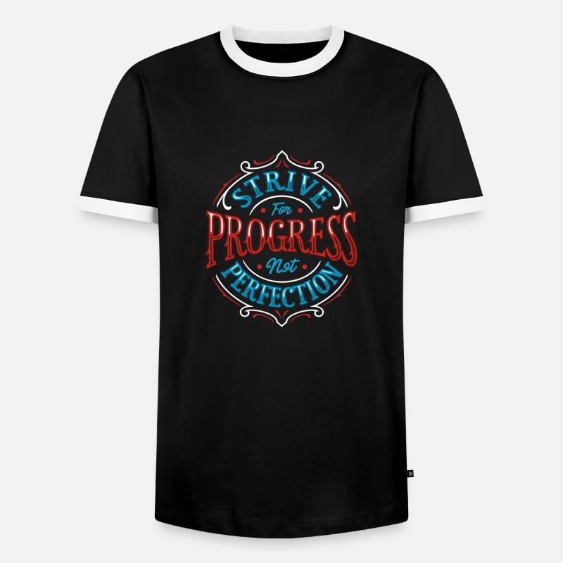 Poursuite du progrès - T-shirt contrasté Homme - noir/blanc