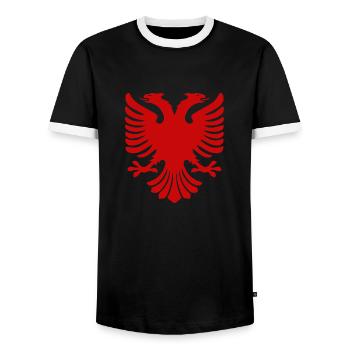 Albania - Männer Kontrast-T-Shirt - Schwarz/Weiß - Vorne - AI Model Female 172 light (172cm) & AI Model Male 178 light (178cm)