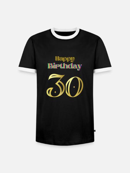 Happy 30 - Men's Ringer Shirt - black/white