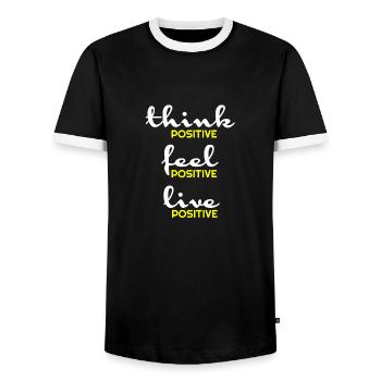 Pensée positive, positive, t-shirts positifs, hoody - T-shirt contrasté Homme - noir/blanc - Devant - AI Model Female 172 light (172cm) & AI Model Male 178 light (178cm)