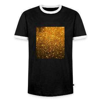 Funkelnder Golden Glitter - Männer Kontrast-T-Shirt - Schwarz/Weiß - Vorne - AI Model Female 172 light (172cm) & AI Model Male 178 light (178cm)
