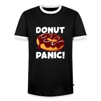 donut panique - T-shirt contrasté Homme - noir/blanc - Devant - AI Model Female 172 light (172cm) & AI Model Male 178 light (178cm)