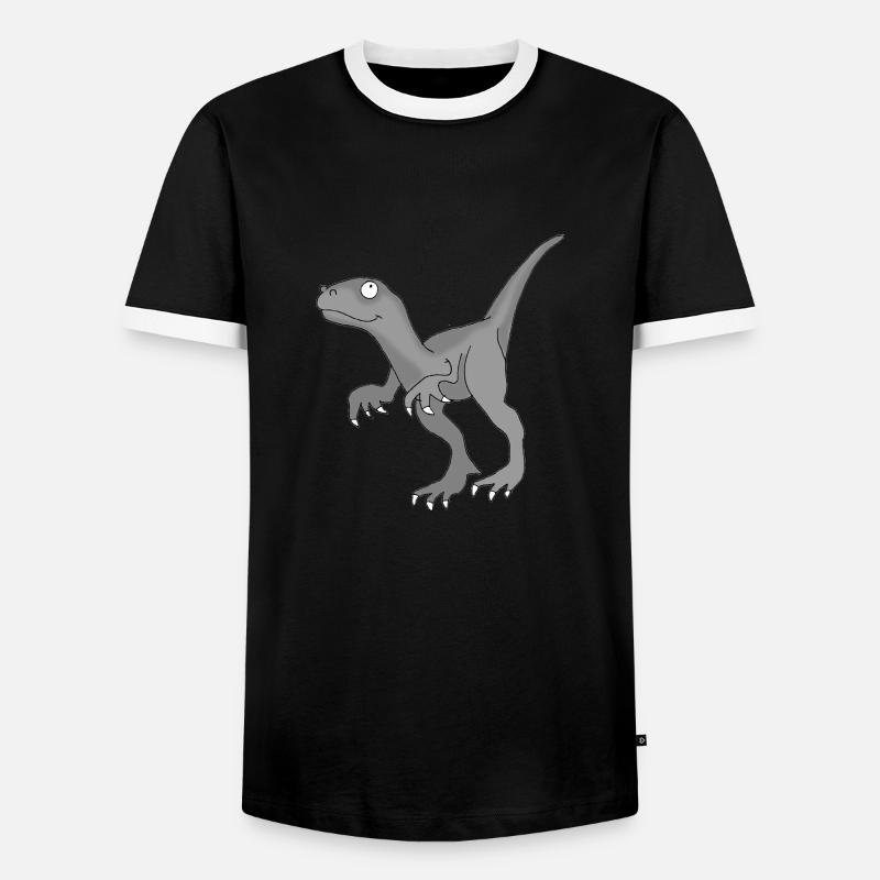 Dino 2 - Männer Kontrast-T-Shirt - Schwarz/Weiß