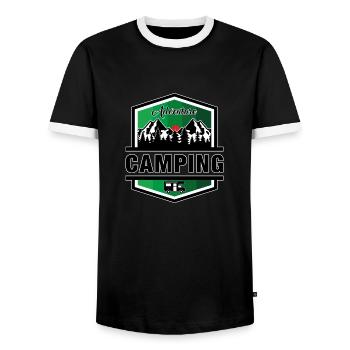 Camping - Männer Kontrast-T-Shirt - Schwarz/Weiß - Vorne - AI Model Female 172 light (172cm) & AI Model Male 178 light (178cm)