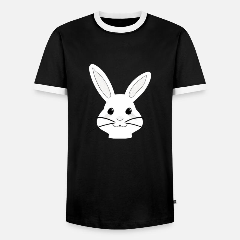 Cute Rabbit Cartoon Easter Cute - Men's Ringer Shirt - black/white