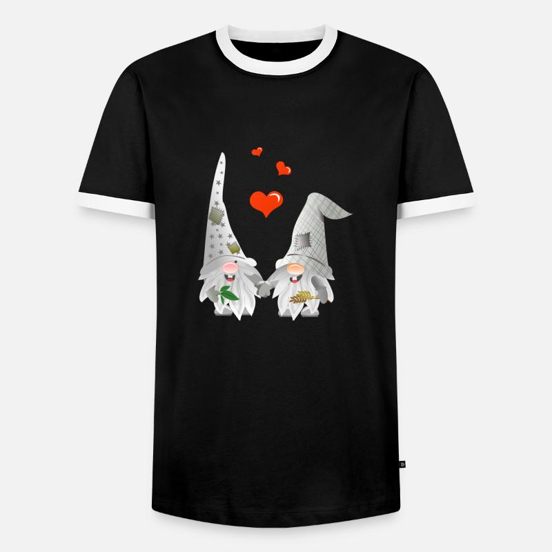 two grey dwarfs - Men's Ringer Shirt - black/white
