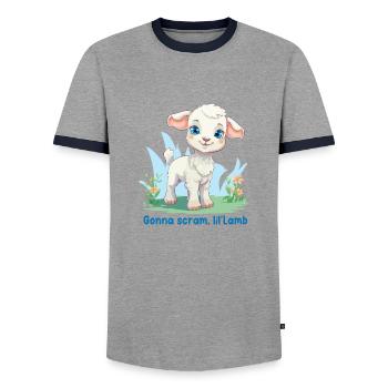 Gonna scram, lil'Lamb - T-shirt contrasté Homme - gris/marine  - Devant - AI Model Female 172 light (172cm) & AI Model Male 178 light (178cm)
