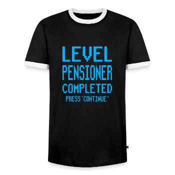 Rente Geschenk Rentner - Männer Kontrast-T-Shirt - Schwarz/Weiß - Vorne - AI Model Female 172 light (172cm) & AI Model Male 178 light (178cm)
