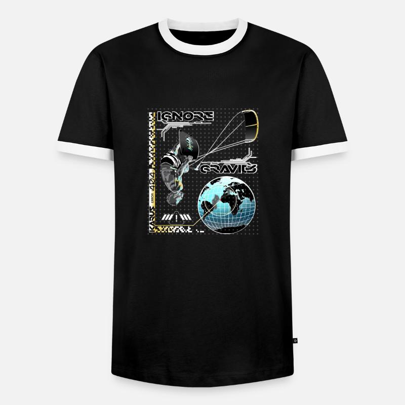 Kitesurfer - Männer Kontrast-T-Shirt - Schwarz/Weiß