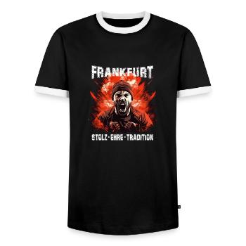 Frankfurt Stolz Ehre Tradition - Männer Kontrast-T-Shirt - Schwarz/Weiß - Vorne - AI Model Female 172 light (172cm) & AI Model Male 178 light (178cm)
