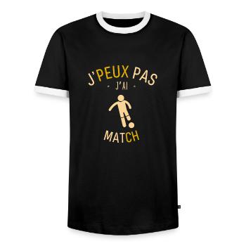 J Peux Pas j ai Match - T-shirt contrasté Homme - noir/blanc - Devant - AI Model Female 172 light (172cm) & AI Model Male 178 light (178cm)