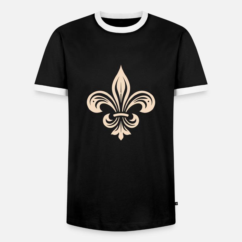Fleur de Lis - Männer Kontrast-T-Shirt - Schwarz/Weiß