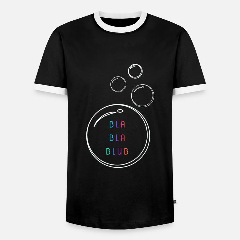Bla bla blub - Männer Kontrast-T-Shirt - Schwarz/Weiß