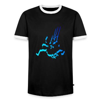 Women's Kitesurf Kitesurfing Men's Kitesurfing - Men's Ringer Shirt - black/white - Front - AI Model Female 172 light (172cm) & AI Model Male 178 light (178cm)