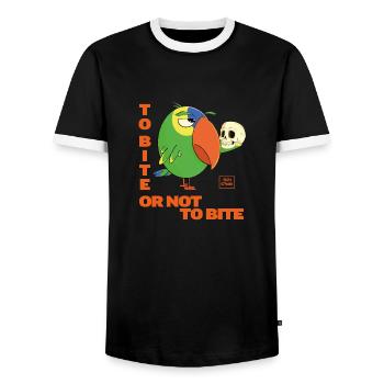 Picorer ou ne pas picorer - T-shirt contrasté Homme - noir/blanc - Devant - AI Model Female 172 light (172cm) & AI Model Male 178 light (178cm)