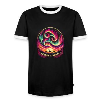 Lebendiges Nachtleben - Männer Kontrast-T-Shirt - Schwarz/Weiß - Vorne - AI Model Female 172 light (172cm) & AI Model Male 178 light (178cm)
